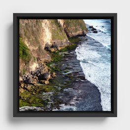 Uluwatu Cliff Shoreline On Bali, Indonesia Framed Canvas