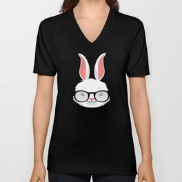 Bunny With Glasses Bunny Rabbit Cute V Neck T Shirt