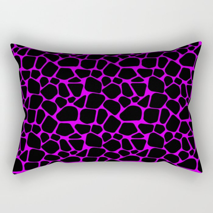 Neon Safari Purple & Black Rectangular Pillow