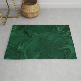 Modern Cotemporary Emerald Green Abstract Rug