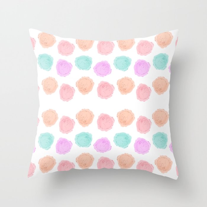 Ice Cream Sherbet Scoops Pattern Throw Pillow