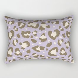Cute Hand-Drawn Leopard Spots (Muted Very Peri BG) Rectangular Pillow