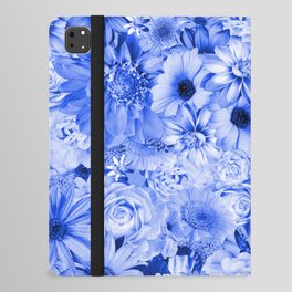 ultramarine blue floral bouquet aesthetic array iPad Folio Case