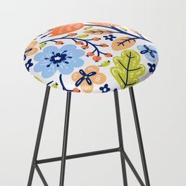 Baby Blue Flower Pattern Bar Stool