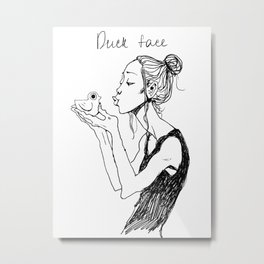 Duck face Metal Print | People, Funny, Illustration 