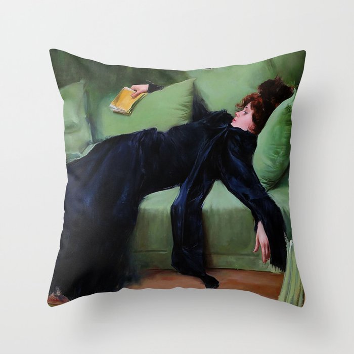 Jove Decadent (decadent youth) by Ramon Casas from 1899 Throw Pillow