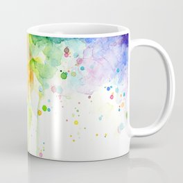 Watercolor Rainbow Splatters Abstract Texture Coffee Mug