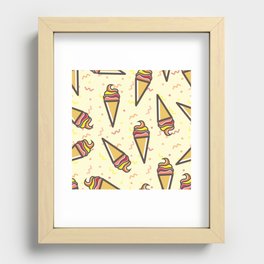 Ice Cream Cone Repeat Pattern Recessed Framed Print