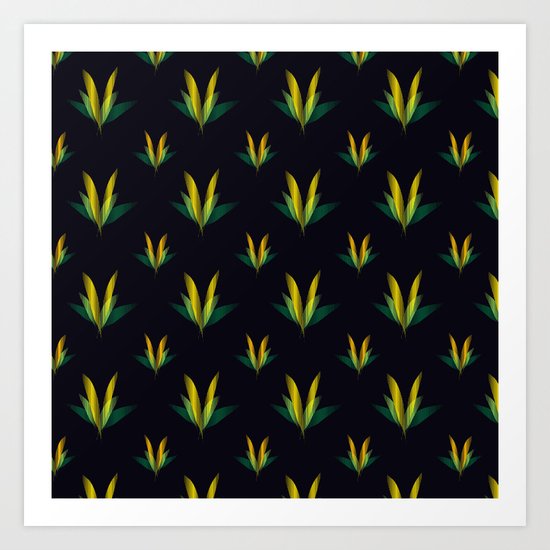 Linear flowers Art Print