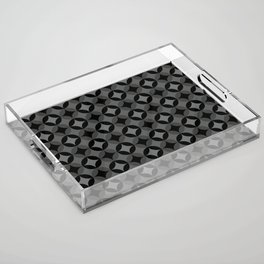 Dark Four Leaf circle tile geometric pattern. Digital Illustration background Acrylic Tray