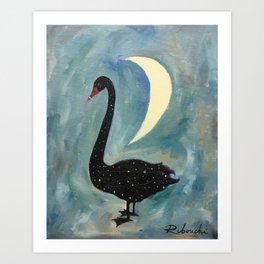Starlight Swan Art Print
