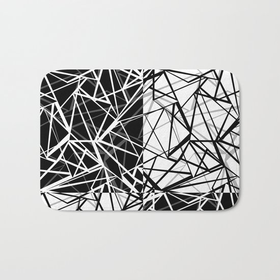 Black white combination pattern . Mesh . Bath Mat