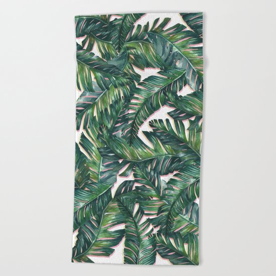 banana leaf 3 Beach Towel