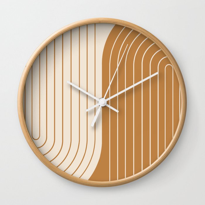 Two Tone Line Curvature LXIV Wall Clock