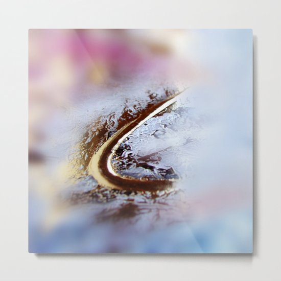 Abstract macro GOLDEN-PINK Metal Print
