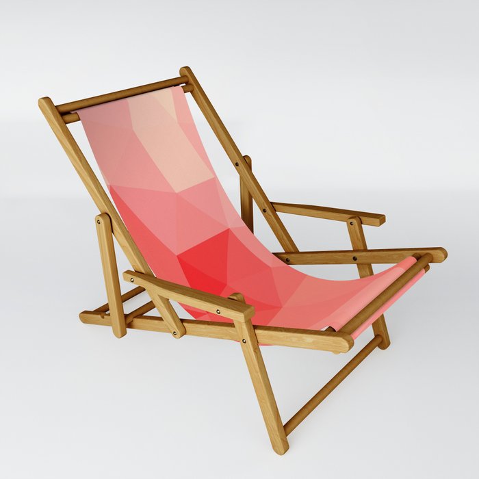 Shades of Coral Low Poly Design Sling Chair by Color Obsession