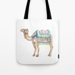 Boho Camel Tassel India Morocco Camel Watercolor Tote Bag