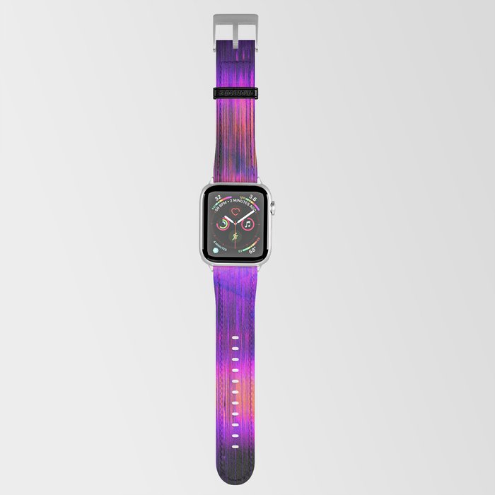 Vivid violet pink mesh and glowing lines Apple Watch Band