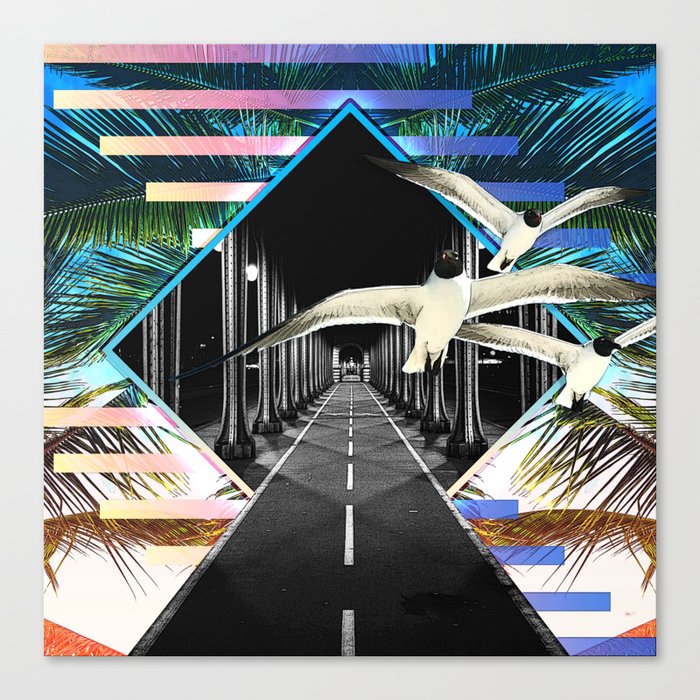 Surreal Tropical Street Diamond Canvas Print