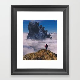 Close Encounter in the clouds Framed Art Print