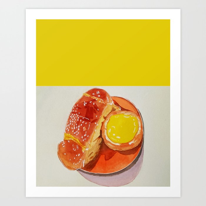 Cocktail Bun and Eggtart Art Print