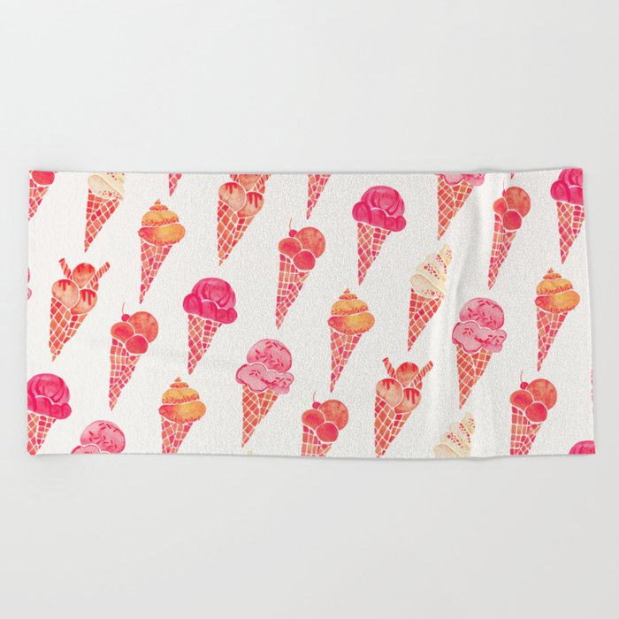 Ice Cream Cones – Pink & Peach Palette Beach Towel