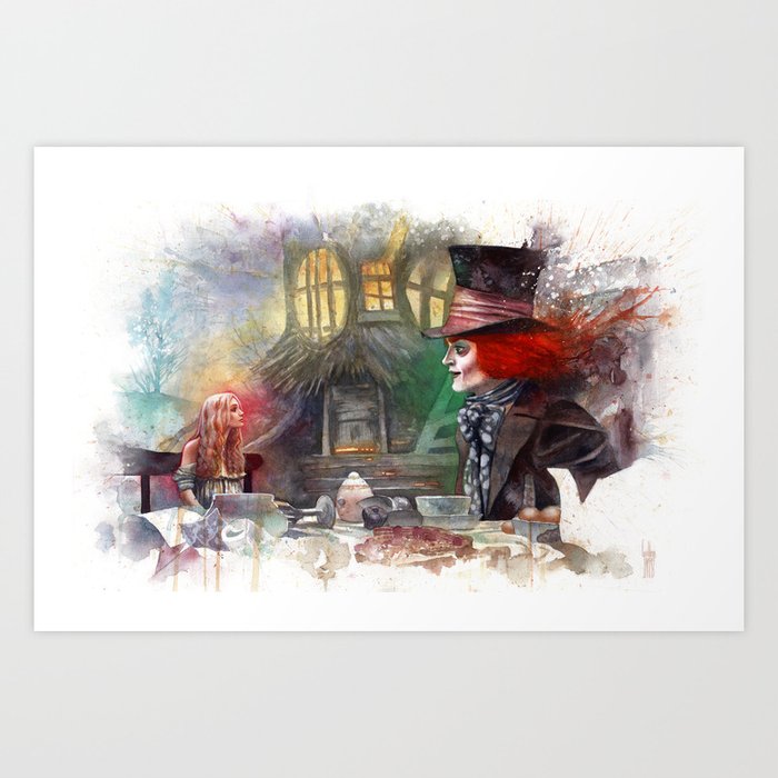 Alice and the Mad Hatter Art Print