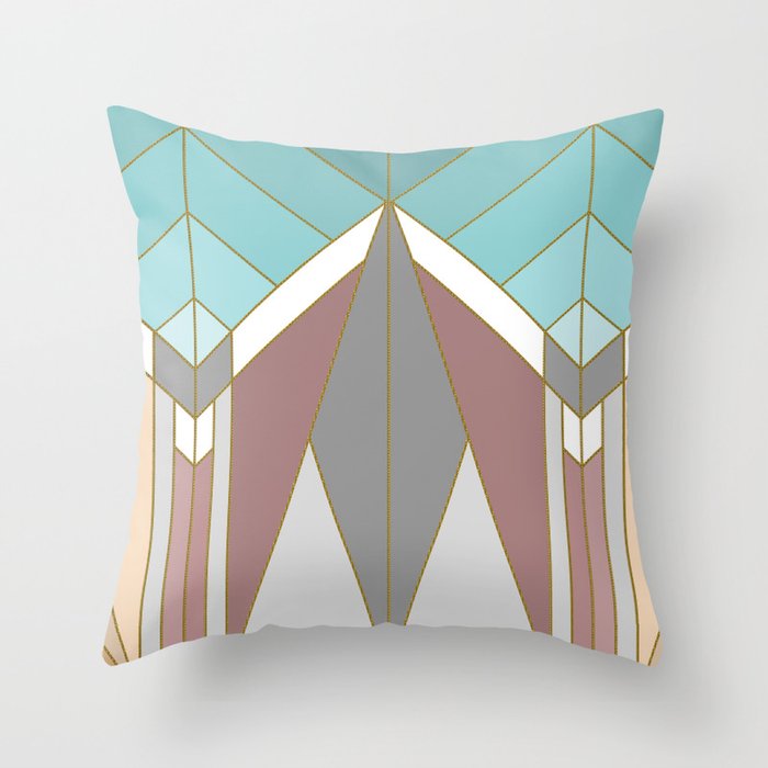 Art Deco G2 Abstract Geometric Throw Pillow By Absentisdesigns