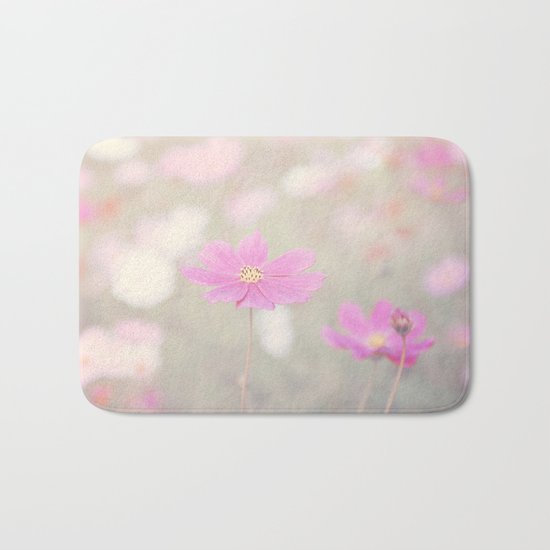 romantic flowers in soft pastel tones Bath Mat