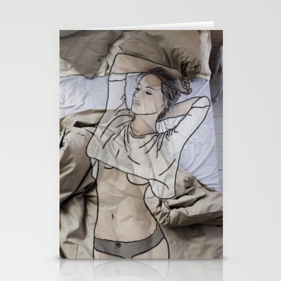 A day in bed Stationery Cards