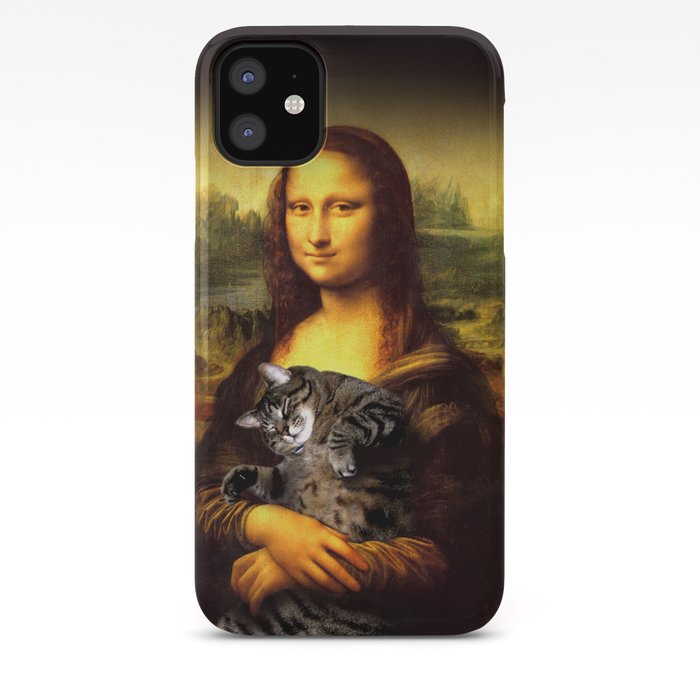 Mona Lisa Fat Crazy Cat Photo Kitty Fatso Famous Painting Iphone