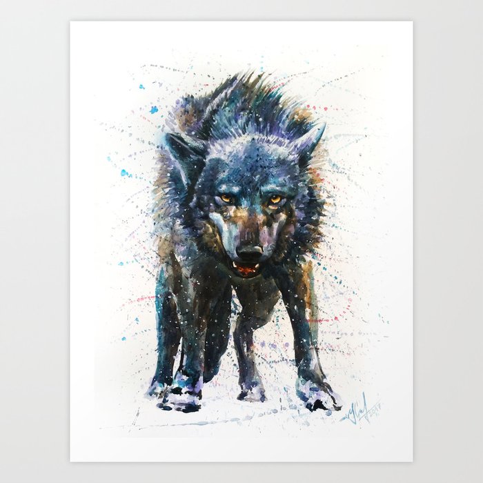 Wolf - last fight Art Print