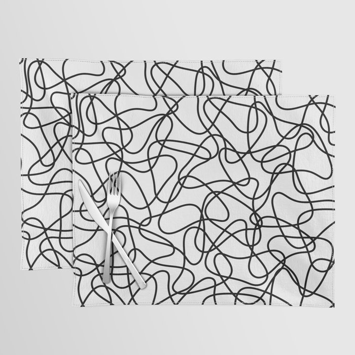 Abstract pattern - black and white. Placemat