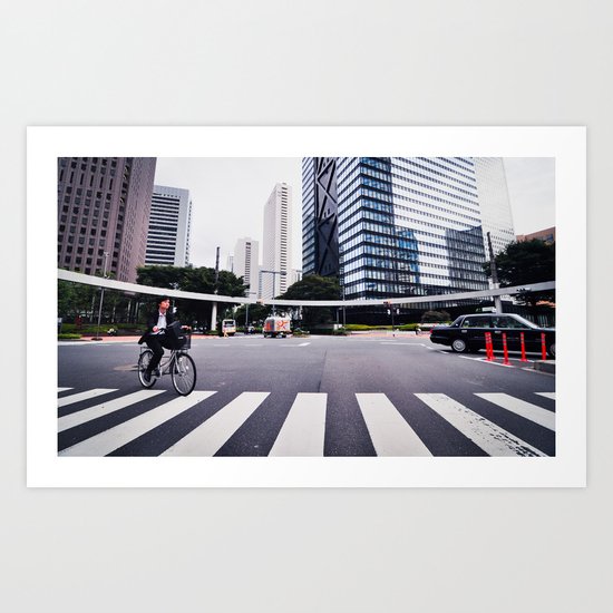 Bicycle Commute in Tokyo Art Print
