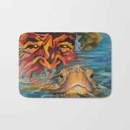 Roatan Bath Mat | Canvas, Ocean, Travel, Oil, Honduras, Blend, Roatan, Painting, Turtle, Sea 