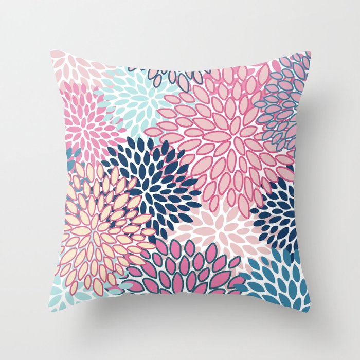 Hot pink and hot sale navy throw pillows