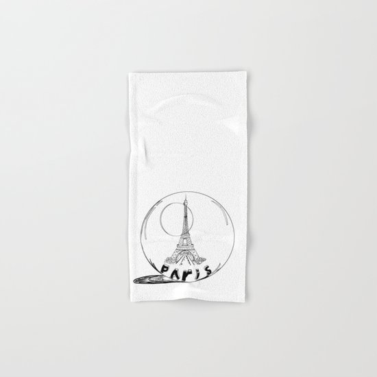 paris in a glass ball Hand & Bath Towel