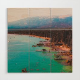 Boats on the lake at Lake Tahoe Nevada USA Wood Wall Art