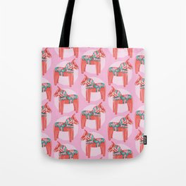 Pink Dala Horse  Tote Bag