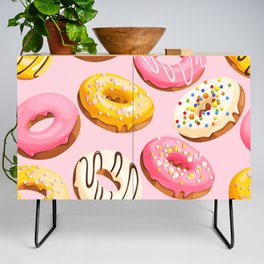Doughnuts Pink Yellow Modern Confectionery Decor Credenza