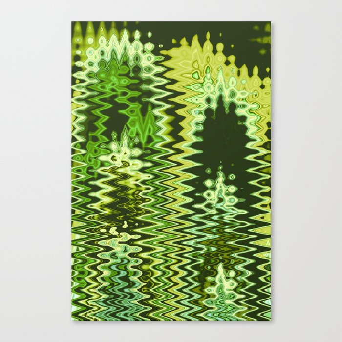 Bright Green Zigzag Pattern  Canvas Print