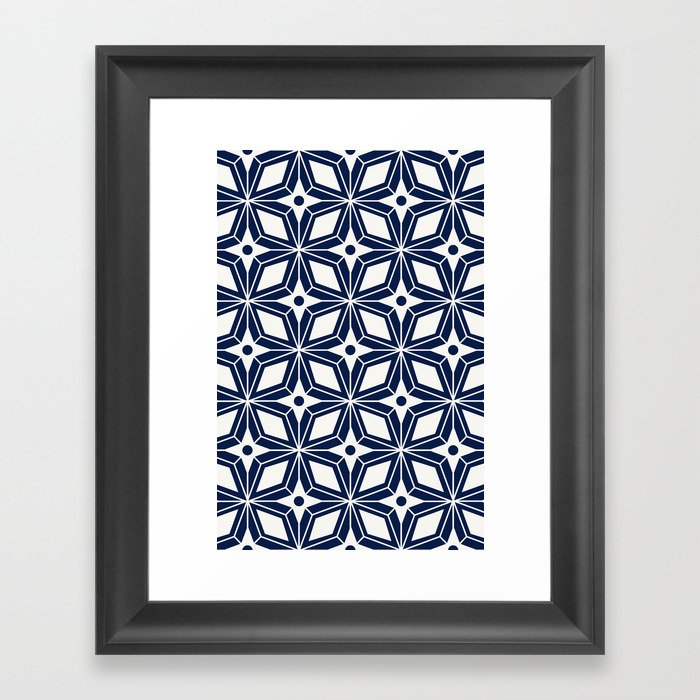 Starburst Navy Framed Art Print By Heatherduttonhangtightstudio