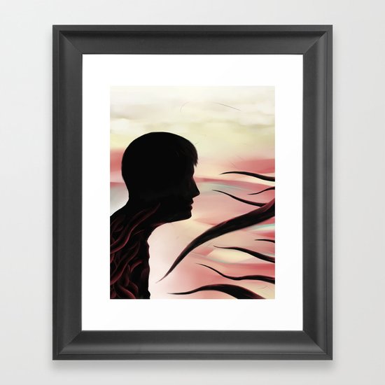 Between monsters Framed Art Print