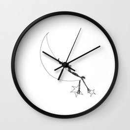Relaxing in the Crescent Moon Wall Clock
