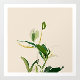 Plants In Summer Beige. Art Print