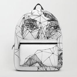 Monochrome Ink-pen Girl Face Backpack