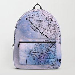 Charlotte - North Carolina Upsilon Watercolor Map Backpack | Drafting, Vector, Pop Art, Stencil, Figurative, Graphite, Pattern, Graphicdesign, Acrylic, Ink 
