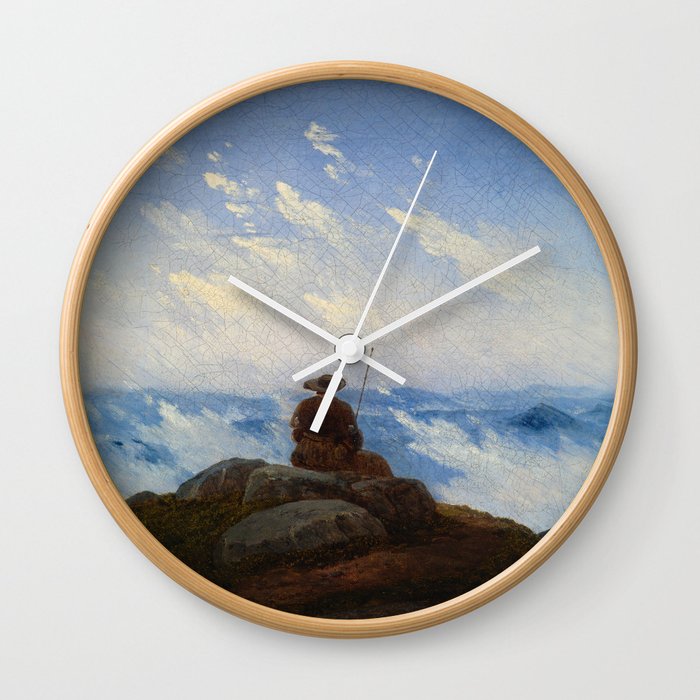 Wanderer on the Mountaintop - Carl Gustav Carus (1818) Wall Clock