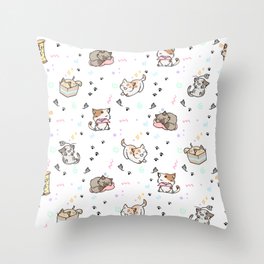 Kawaii cute cats Throw Pillow