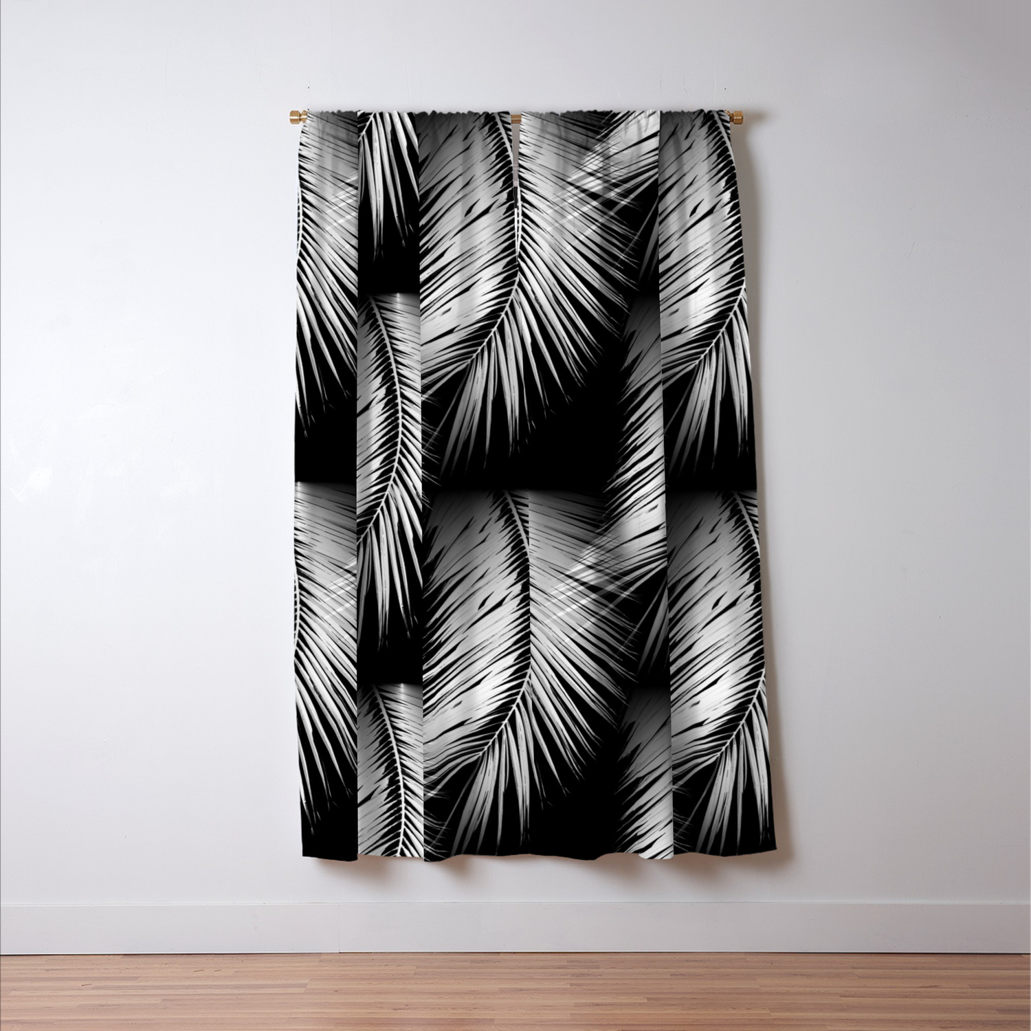 White Palm Leaves On Black Background Decor Society6 Buyart